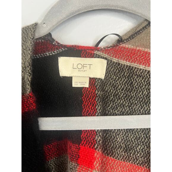 Loft Plaid Poncho One Size - Picture 2 of 4